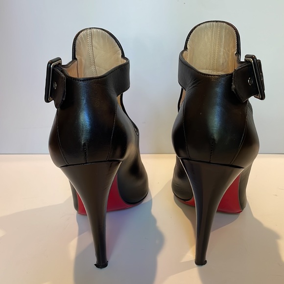Christian Louboutin Heels Black Leather Booties EU 38.5 - Picture 4 of 8